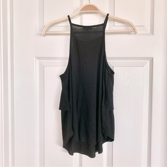 Black High-Neck Ruffle Knit Cami Top - Picture 3 of 4
